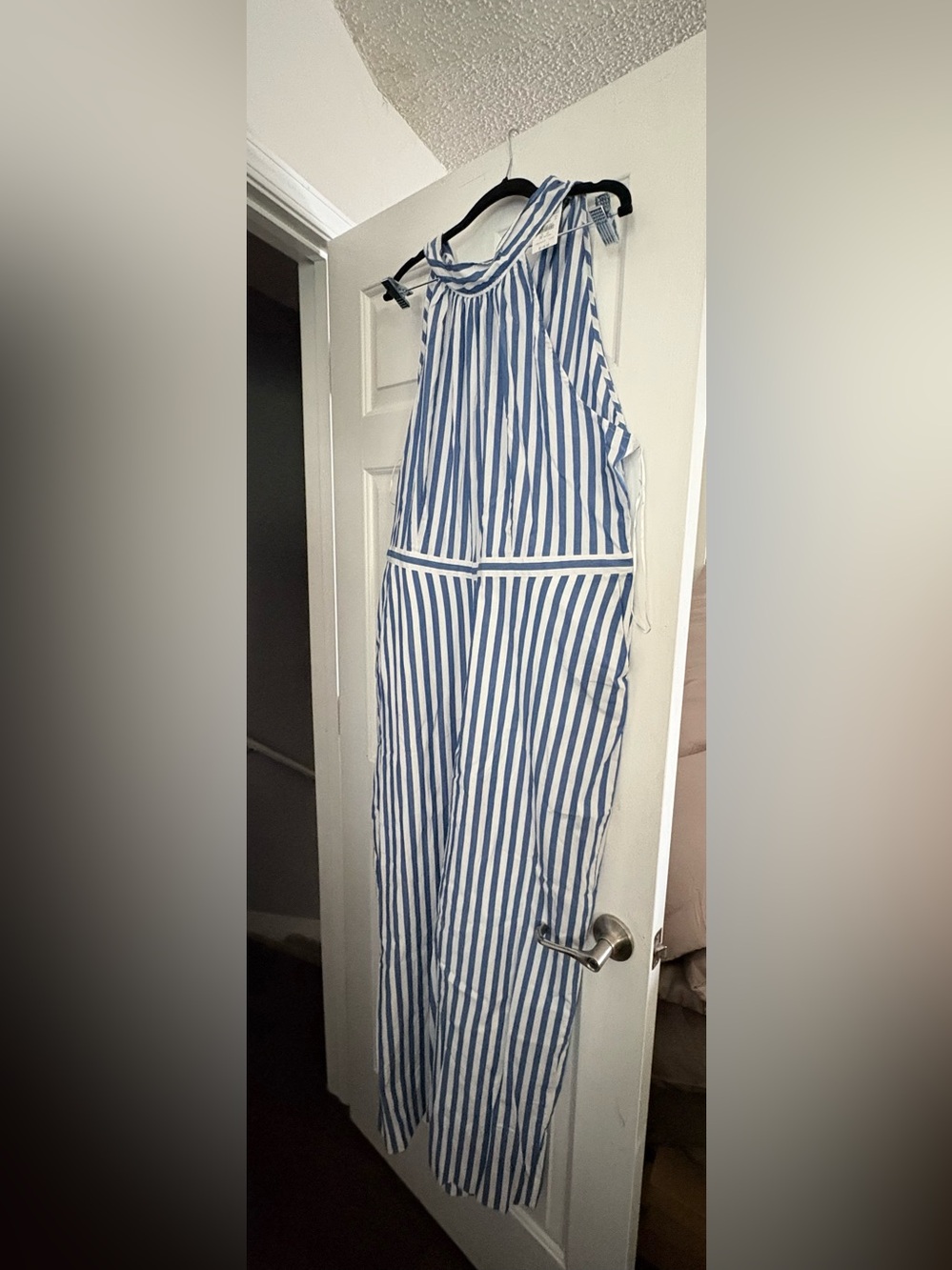 J. Crew Blue and White Striped Jumpsuit